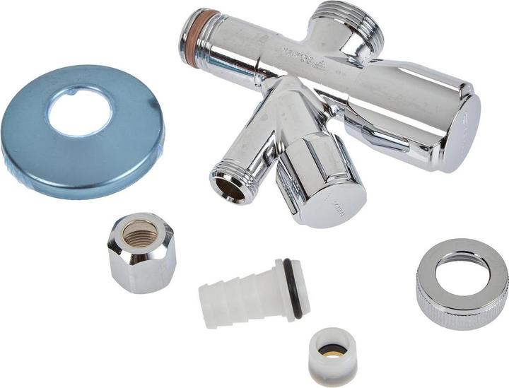 Actual product image Schell Angle valve, 1/2 " x 3/8 " x 3/4 " combined