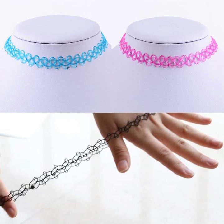 Actual product image Cbx 12 pieces elasticated tattoo necklaces fish thread