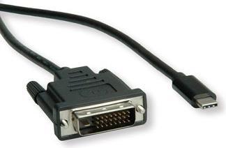 Crestron USB/Video kabel, DP Alt Mode, USB C (M) - DVI (24+1) M, 1 m, okrgy, czarny, plastic bag, EOL (1 m)