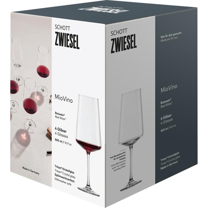 Produktbild Schott Zwiesel Rotweinglas MioVino 0 4 Stück (50 cl, 4 Gläser, Rotweingläser)