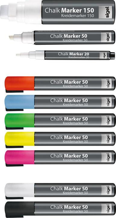 Actual product image Sigel Artverum chalk marker 20 Round (1-2 mm) (Black, 2 mm, 2 x)