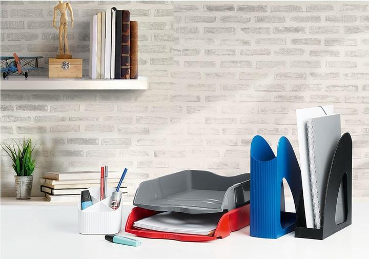 Actual product image Han Pencil holder Re-X-LOOP, dark grey 4 compartments, 100% recycled eco-plastic