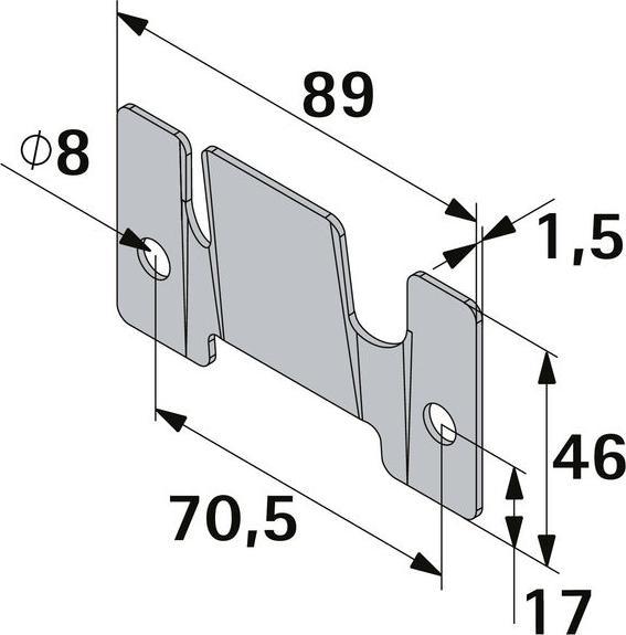Immagine prodotto Hettich Universalverbinder 46 x 89 mm (1 pz.)