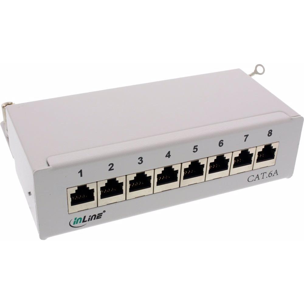 InLine Patchfeld Cat.6A 8-fach, Server Zubehör, Grau
