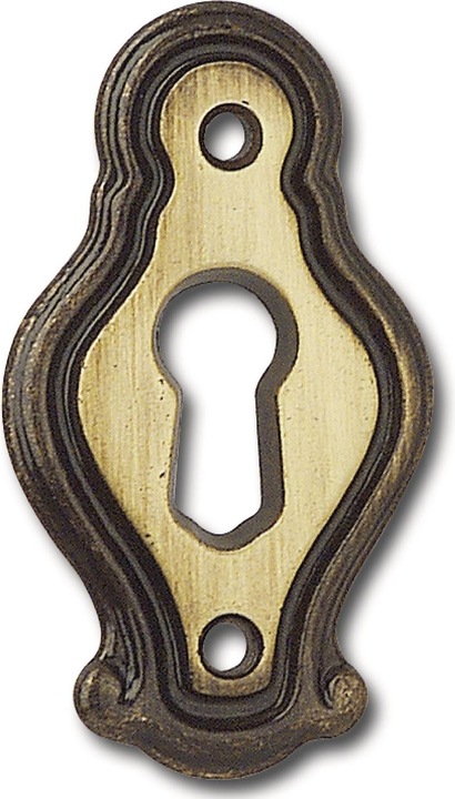 Produktbild Siro Schlüsselschild Mondial Breite 27 mm, Höhe 46 mm, Messing patiniert