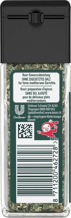 Produktbild Knorr 100% Natürlich Würzmischung Mediterran, Gewürz Streuer mit Rosmarin, Würzen ohne Salz und Zucker (30 g)