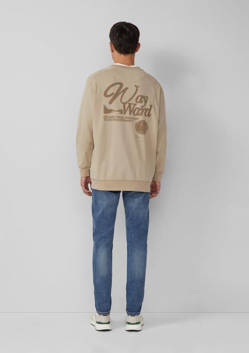 Produktbild s.Oliver Sweatshirt Leichtes Sweatshirt mit Rücken-Print und Rippbündchen (S)