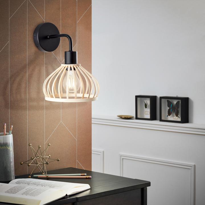 Produktbild Brilliant Norah Wandleuchte schwarz/natur (E27)