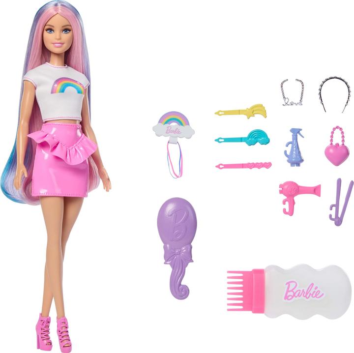 Image du produit 0 Haarspiel Puppe Regenbogen Glitzer