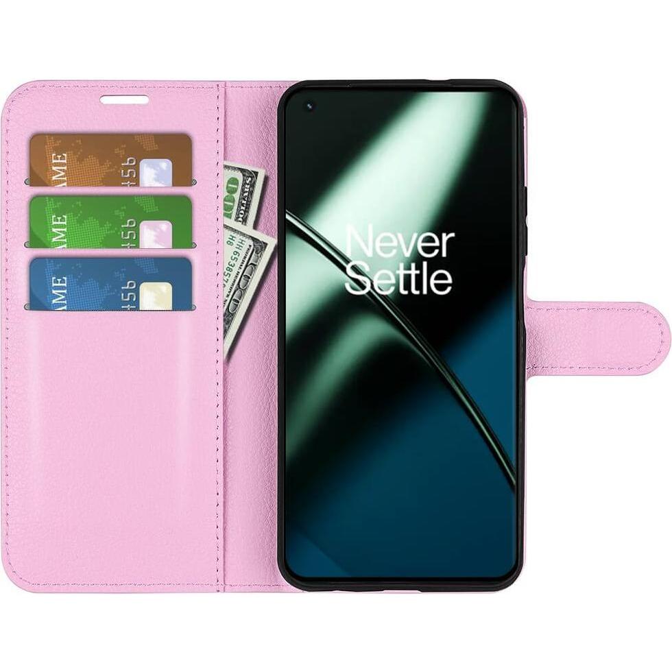 Cover-Discount OnePlus 11 - Leder Etui Hülle rosa (OnePlus 11), Smartphone Hülle, Rosa
