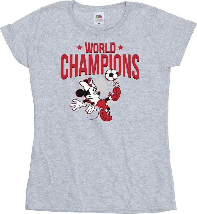 Actual product image Disney Womens/Ladies Minnie Mouse World Champions Cotton T-Shirt (XXL)