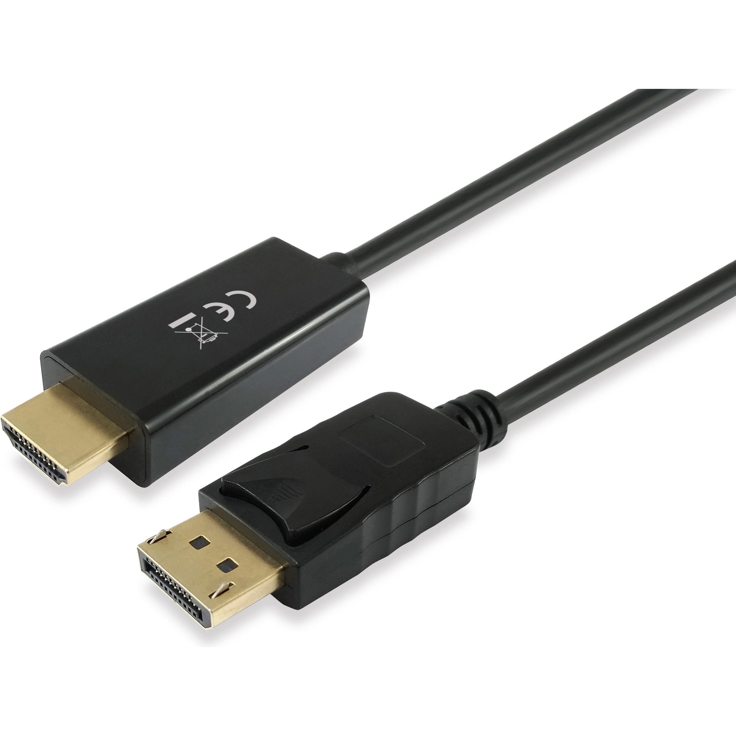 equip Displayport Adapter HDMI St/St 2.0m 4K/30Hz schwarz (2 m, DisplayPort), Video Kabel