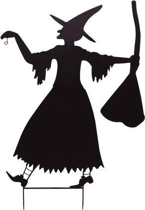 Europalms Silhouette metal witch with broom, 140cm