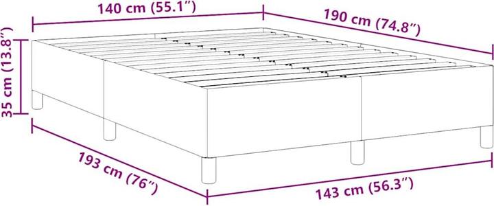 Actual product image vidaXL Bedstead (140 x 190 cm)