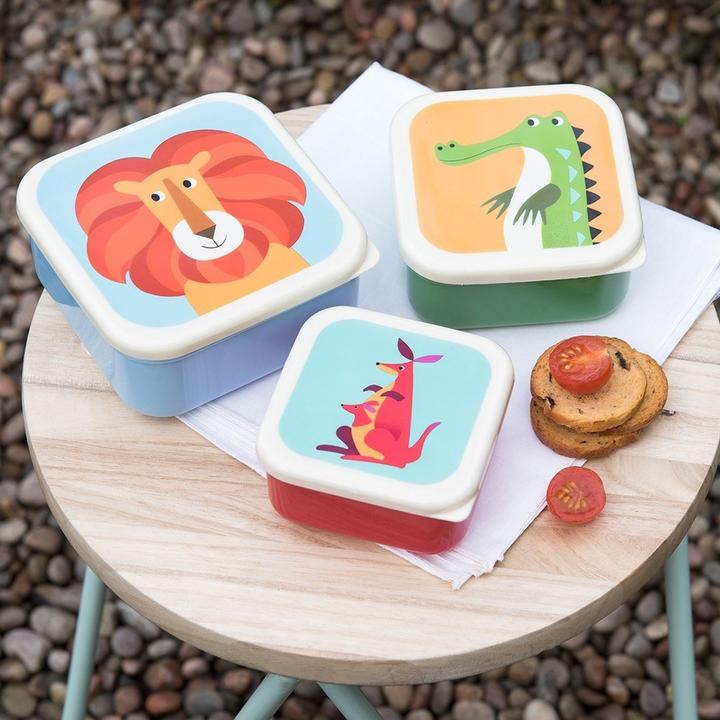 Image du produit Rex London Set de 3 boîtes à goûter, "Colorful Creatures".