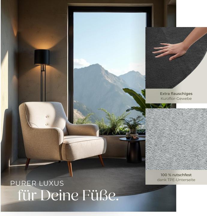 Produktbild tectake Kurzflorteppich Soft Zone (120 x 120 cm)