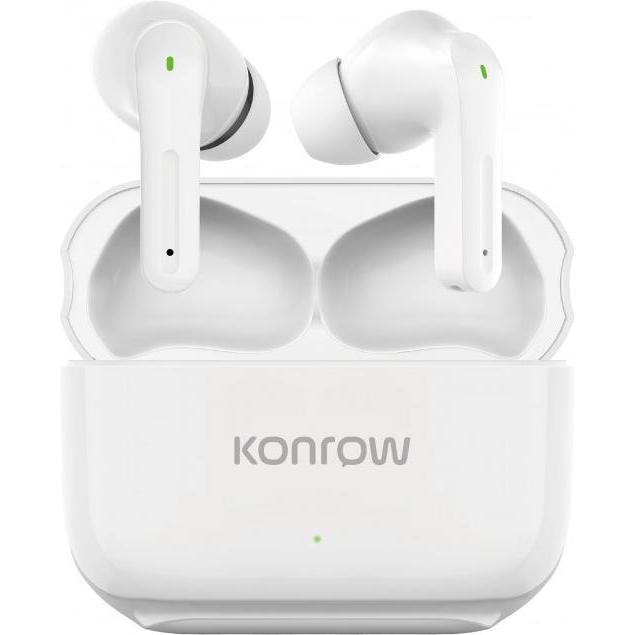 Konrow KTWSBT - Bluetooth-Kopfhörer (10m, Weiss, Version 5.2) - Originalverpackung, Kopfhörer, Weiss