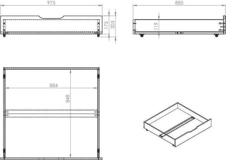 Produktbild Vipack Ausziehkasten Pino 2 Natur