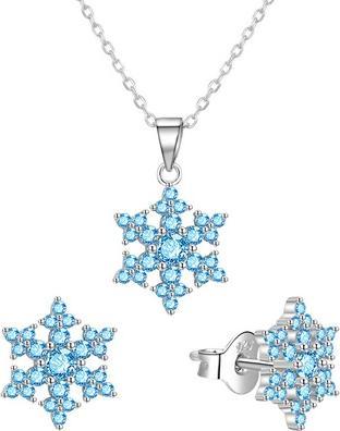 Produktbild Agato Beautiful Silver Jewelry Set With Blue Zircons Agt-Set02lb Chain Pendant Earrings