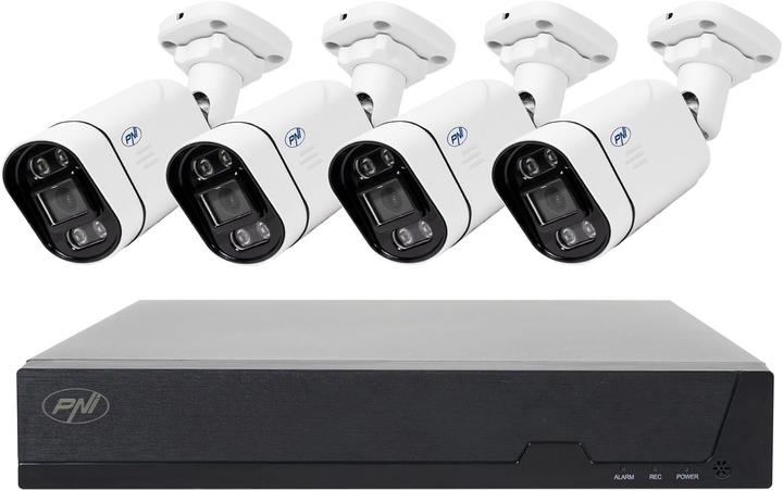 Immagine prodotto PNI Pacchetto di videosorveglianza POE House IPMAX POE 5, NVR con 4 porte POE e 4 telecamere IP da (2560 x 1920 pixel)