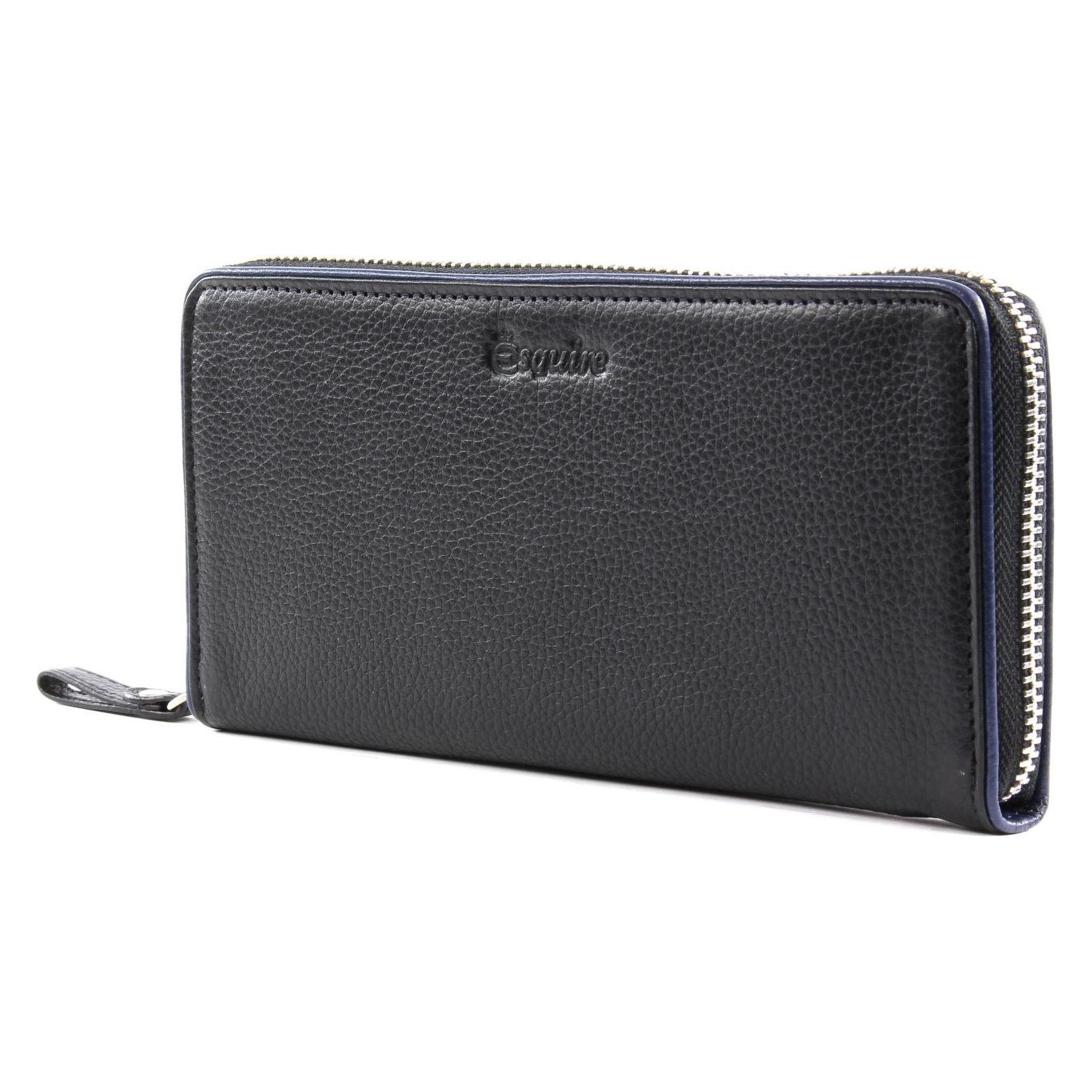 Esquire, Damen, Portemonnaie, Piping Zip Around Wallet, Blau, Schwarz
