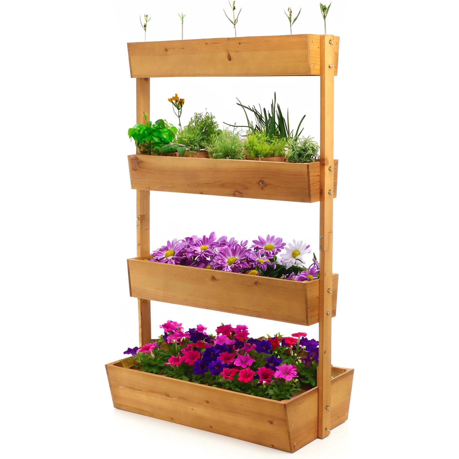 Thumbnail - Toboli, Hochbeet, Hochbeet Holz 85x45x140cm 4 Etagen Blumenkasten Pflanztreppe Blumentreppe