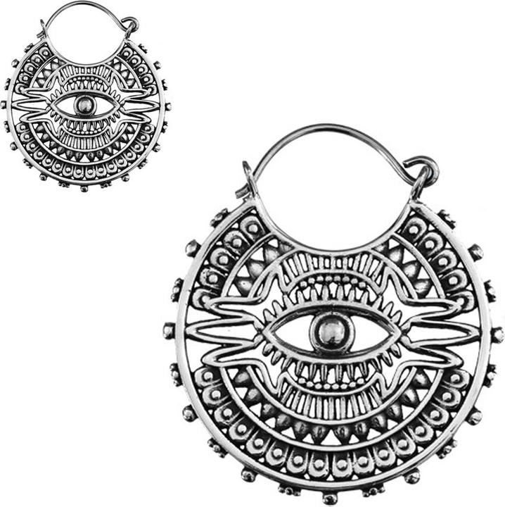 Star Piercing Ohrring silber Maya Auge (ohne Messing)