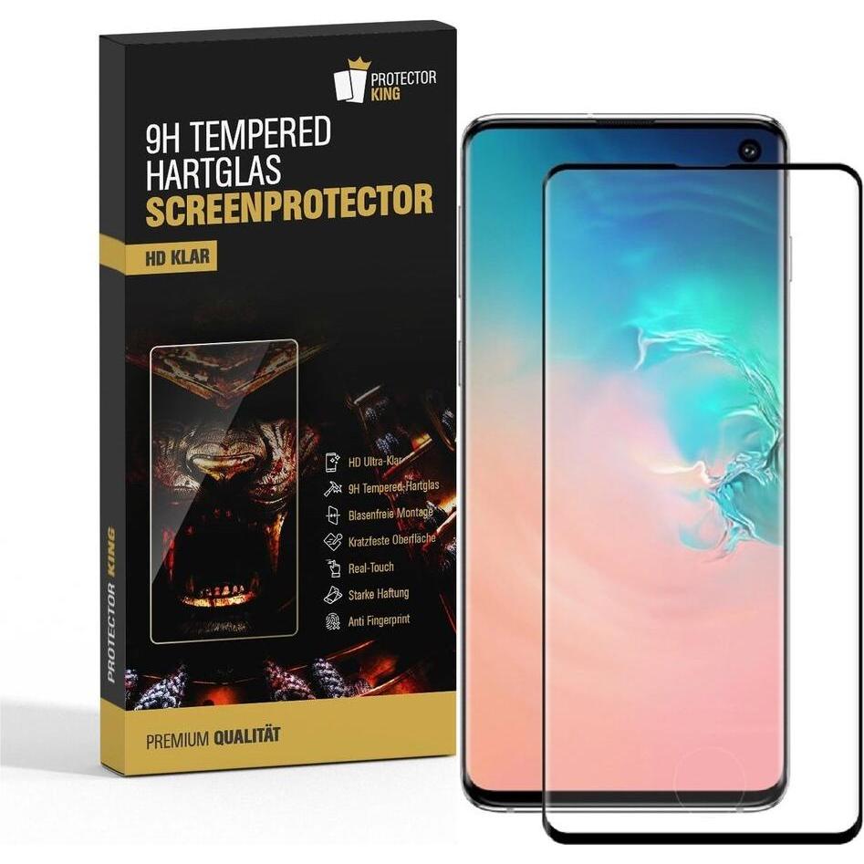 Thumbnail - Protectorking 4x echtes Tempered 9H Panzerhartglas 3D KLAR (4 Stück, Samsung Galaxy S10), Smartphone Schutzfolie