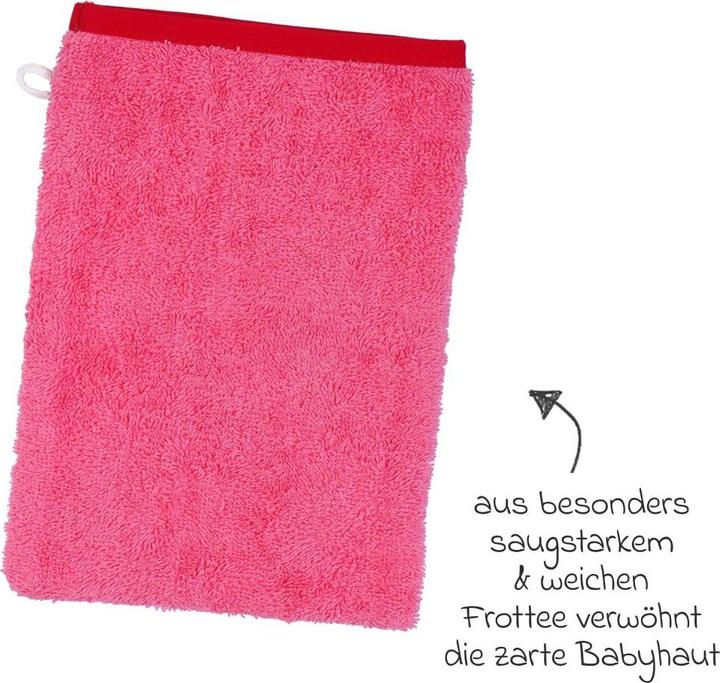 Produktbild Baby-Waschlappen & Waschhandschuhe Waschhandschuh - Stickerei Ente - Pink