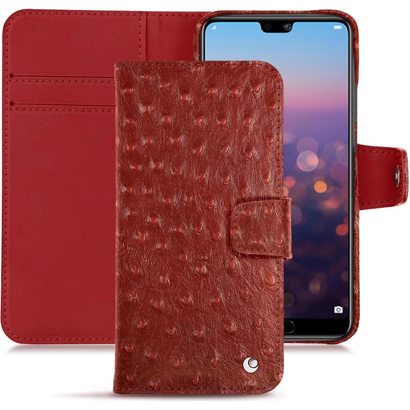 Noreve Lederschutzhülle horizontal (Huawei P20 Pro, Apple iPhone 7 Plus), Smartphone Hülle, Braun