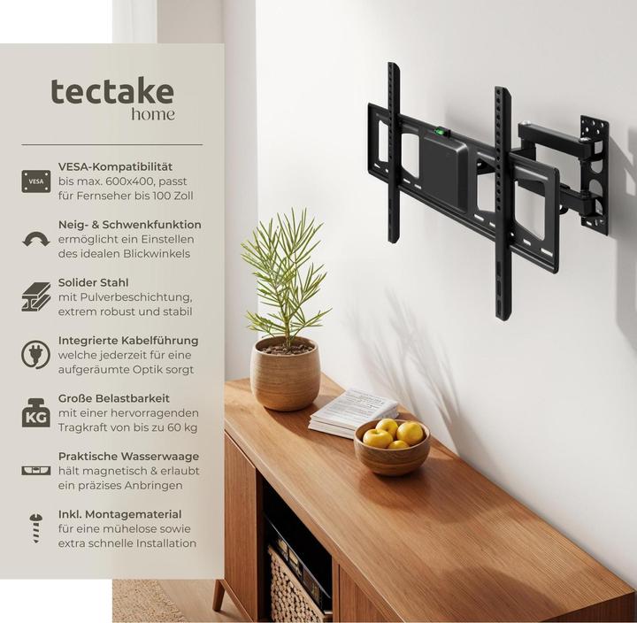 Actual product image tectake TV wall mount (Wall, 60", 60 kg)