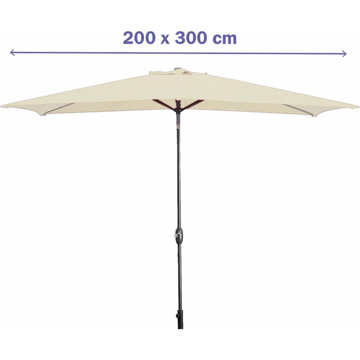 Marbueno, Ombrellone, Parasol Acero 8 Varillas 200x300 cm PoliÃster Beige JardÃ­n, Piscina 10493 (2 m)