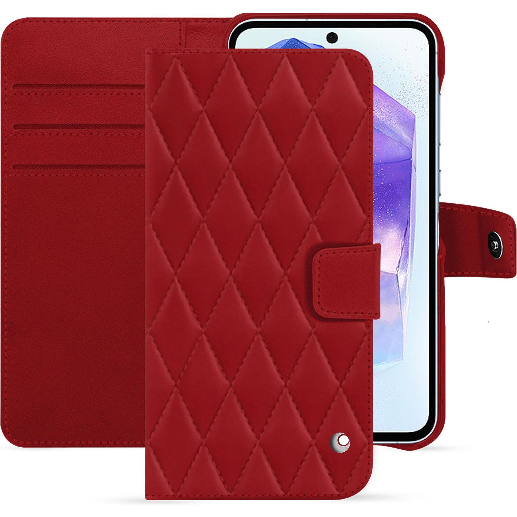 Noreve Lederschutzhülle Samsung Galaxy A55 (Samsung Galaxy A55), Smartphone Hülle, Rot