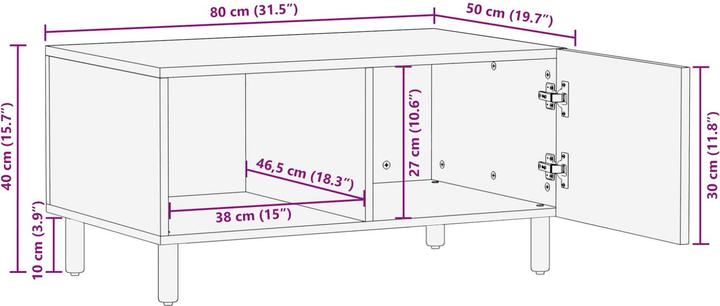 Image du produit vidaXL Couchtisch (50 x 80 x 40 cm)