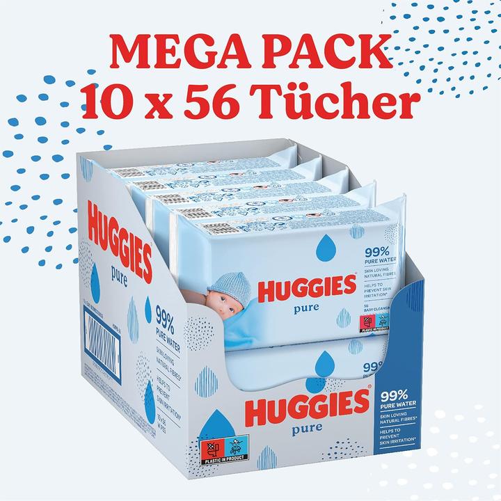 Image du produit Huggies Feuchttücher Pure Baby (10er Pack, 560 Stück) (10 x 56 pcs)