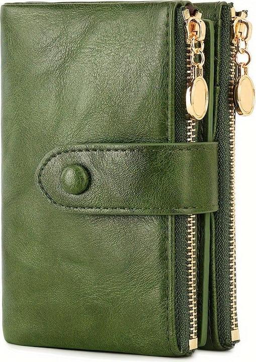 Only-Bags.Store Retro-Brieftasche mit Knopfverschluss, mehreren Kartenfächern, RFID-Blockierung, dreifach