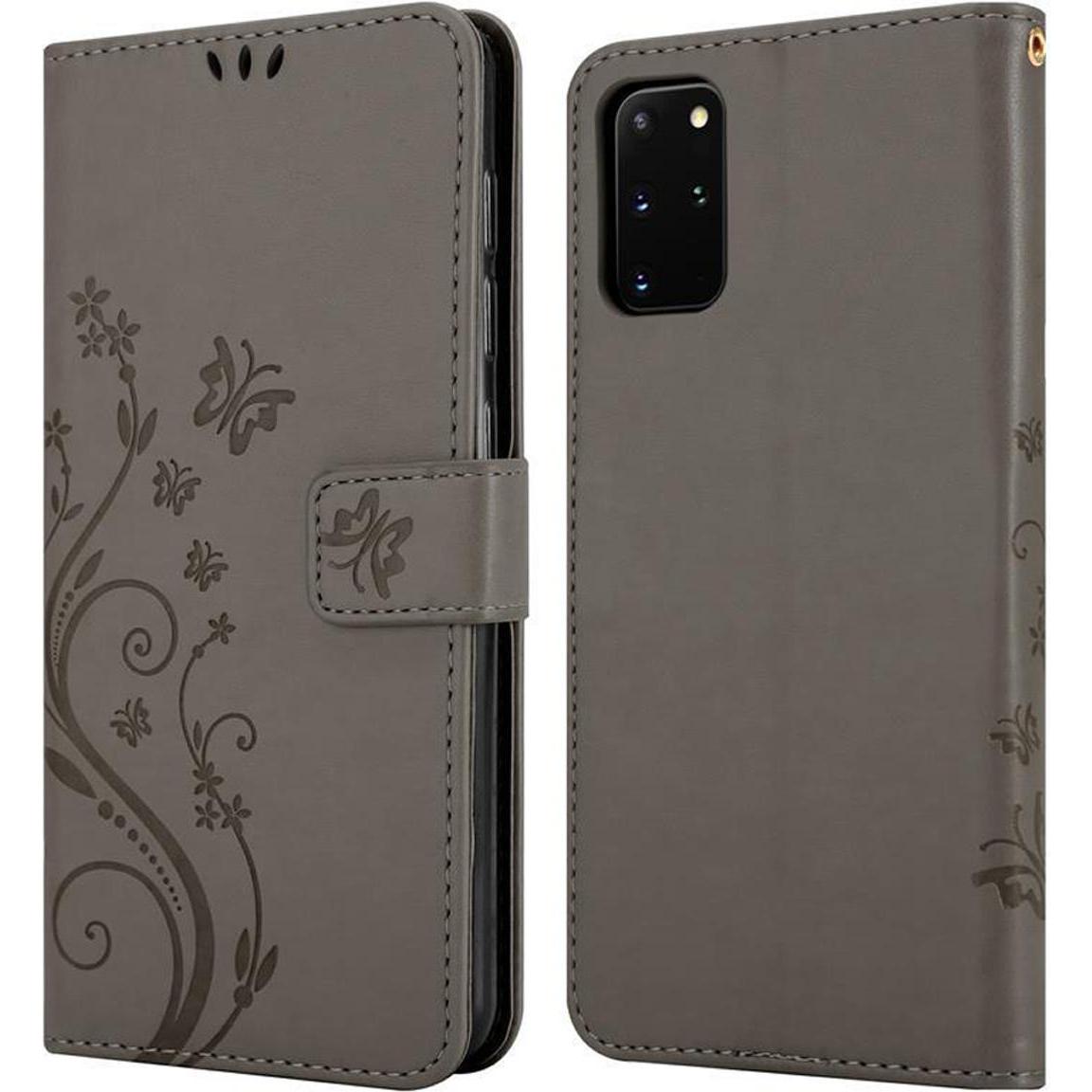 Thumbnail - Cadorabo Flower Book Cover (Samsung Galaxy S20+), Smartphone Hülle, Grau