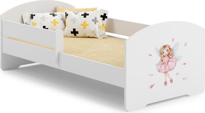 Image du produit ADRK Furniture Lit avec matelas et garde-corps PEPE GIRL WITH WINGS 160x80 (160 x 80 cm)