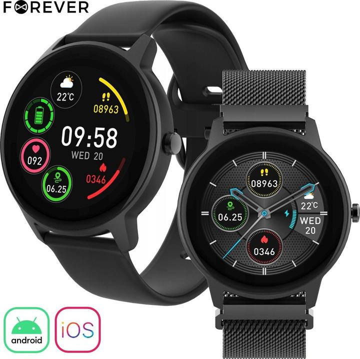 Actual product image Forever Smartwatch ForeVive 2 Slim SB-325 black (44 mm)
