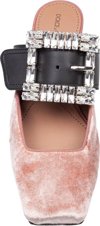 Actual product image Dolce & Gabbana velvet sabot with jewel buckle (38)