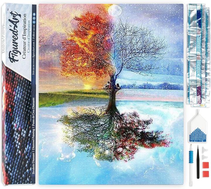 Figured'Art Broderie Diamant - Arbre 4 saisons Classique