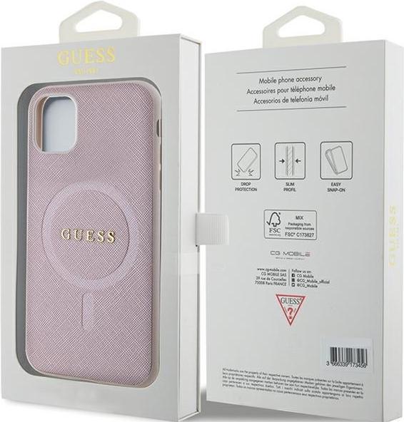 Immagine prodotto Guess GUHMN61PSAHMCP iPhone 11 / Xr 6.1" różowy/rosa custodia rigida Saffiano MagSafe (Apple iPhone 11)