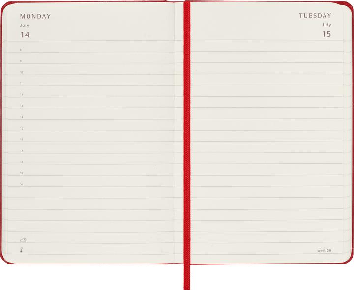 Productafbeelding Moleskine 12 maanden dagkalender 2025, Pocket/A6, 1 dag = 1 pagina, Harde kaft, Sch (A6, Pocket, Engels)