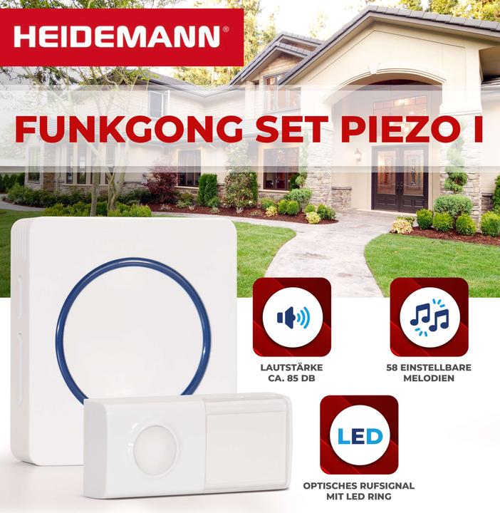 Immagine prodotto Heidemann Set di suonerie radio Piezo I (Senza fili)