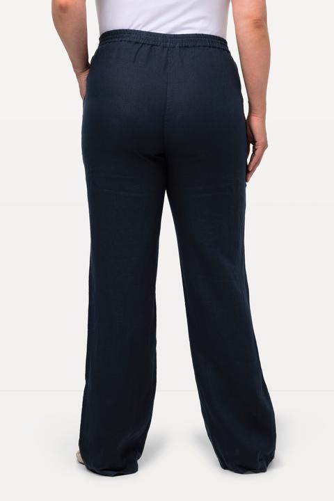 Produktbild Ulla Popken Leinenhose Mary, Elastikbund, weites, gerades Bein (44)