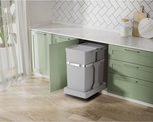 Image du produit EKO Poubelle 15+20L Gris Deko Duo à encastrer (35 l)