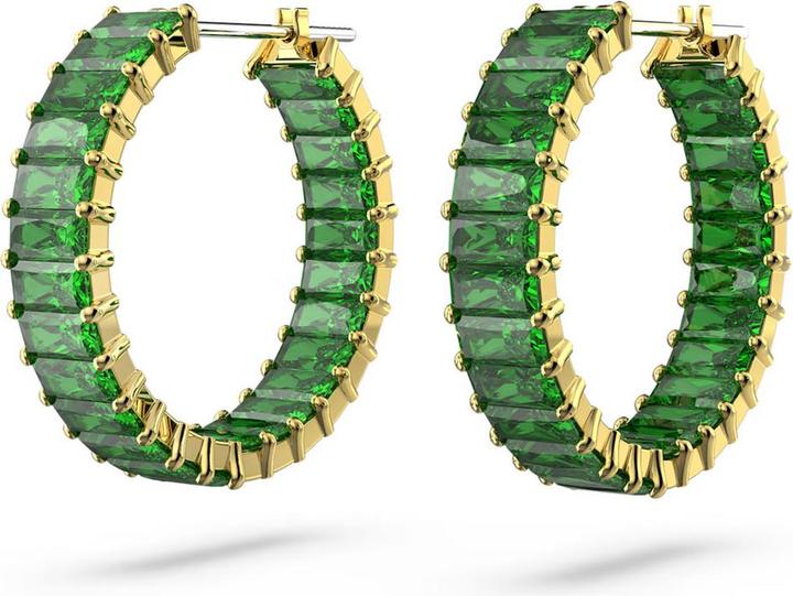 Produktbild Swarovski Matrix Kreolen Baguette Schliff Grün Gold (Swarovski Metall)