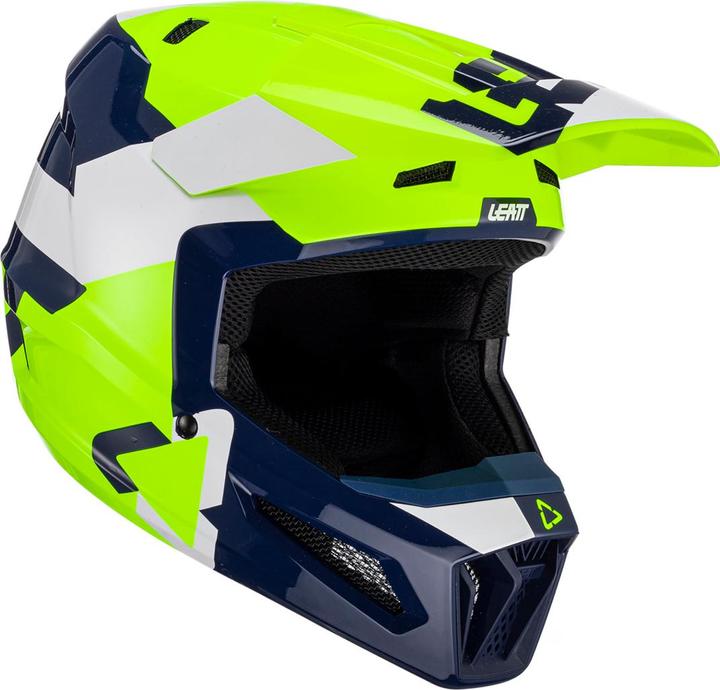 White, Dark Blue, Fluo Green