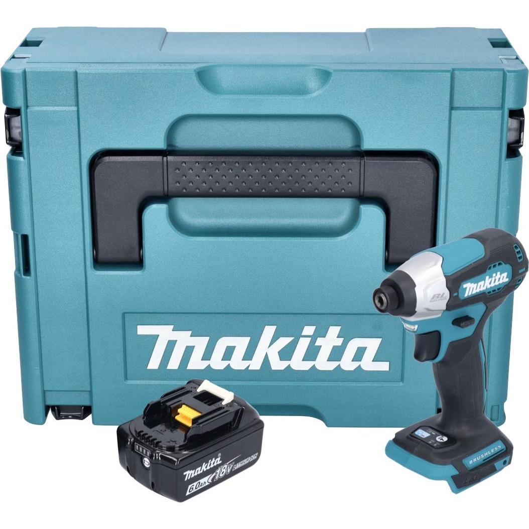 Thumbnail - Makita, Bohrmaschine + Akkuschrauber, DTD 157 G1J Akku Schlagschrauber 18 V 140 Nm 1/4" Brushless + 1x Akku 6,0 Ah + Mak...