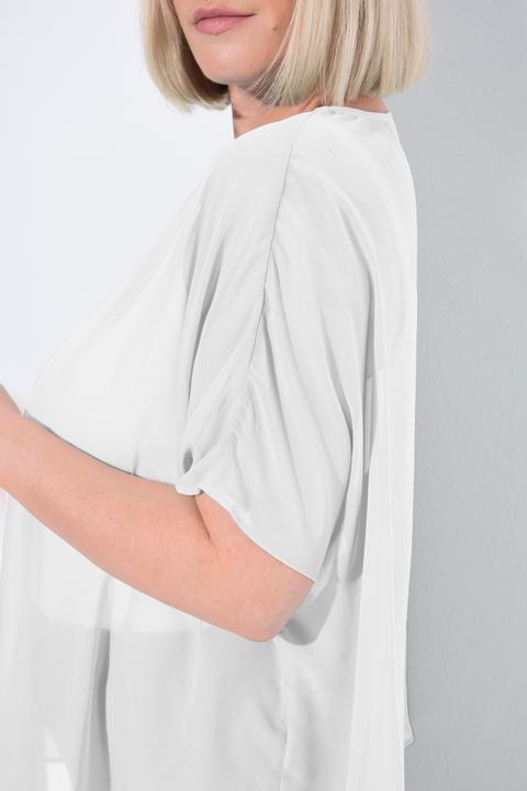 Produktbild Ulla Popken Chiffonbluse, Oversized, Rundhals, Halbarm (42, 44, 46, 48)